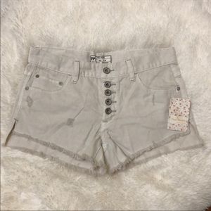 Free People Denim White Shorts